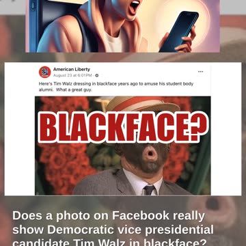 Fact Check: Photo Does NOT Show Tim Walz In Blackface -- It's Actor And From Satire Account