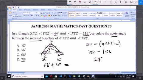 JAMB 2020 MATHEMATICS PAST QUESTION AND ANSWER !