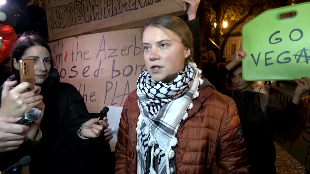 Greta Thunberg joins climate protests as COP29 starts