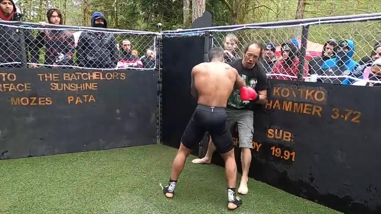 Backyard Kickboxing Match