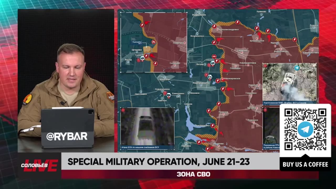 ►🇷🇺🇺🇦🚨❗️⚡️ Rybar Review of the Special Military Operation on June 21-23 2024