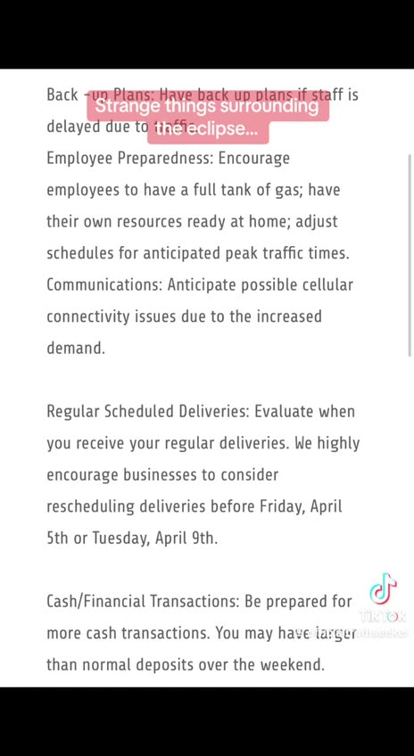 ECLIPSE TIPS' EMERGENCY PREPAREDNESS