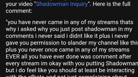 Shadowman inquiry part 2