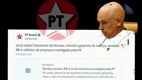 O PT tenta se descolar da imagem do ditador Moraes para tenta conseguir pelos eleger dois prefeitos no Brasil.