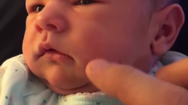 Funny grumpy baby sneezing and farting