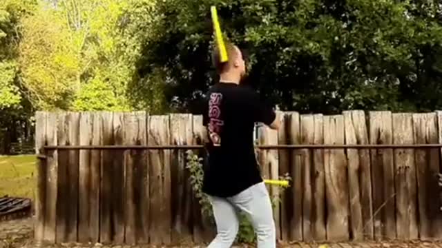 Guy Shows Off Incredible Nun chuck Skills