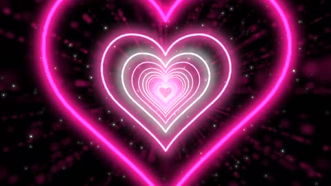 232. Heart Tunnel💖Heart Background Neon Heart Heart