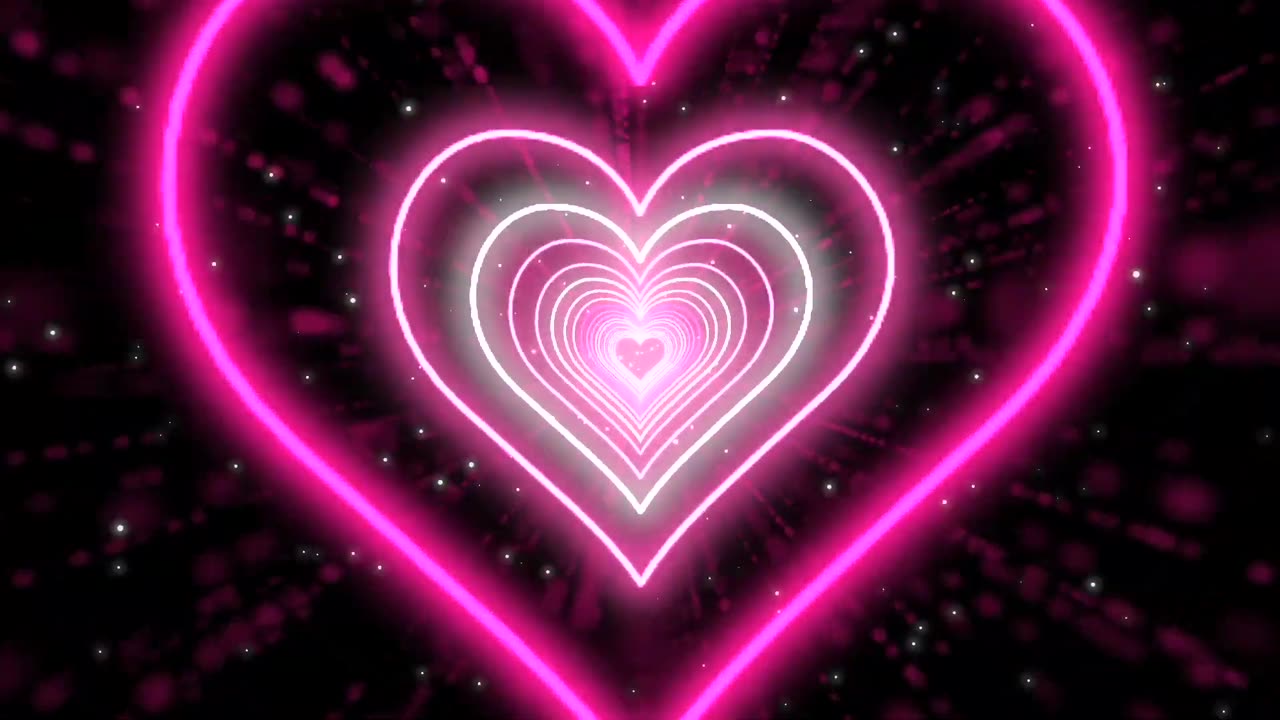 232. Heart Tunnel💖Heart Background Neon Heart Heart