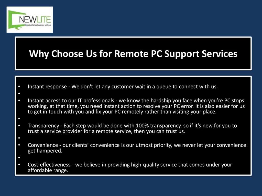 Remote PC Support Services