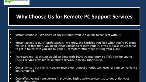 Remote PC Support Services