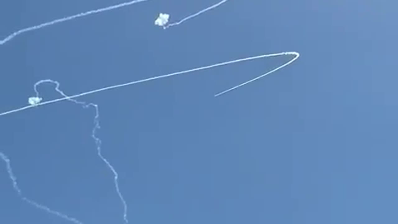 Israeli Iron Dome AAA Working Overhead