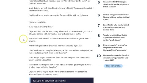 Death of a 10 year old Child