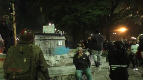 Head "Protester" Gives Speech Amping Up His "Comrades" During Portland "Protest"