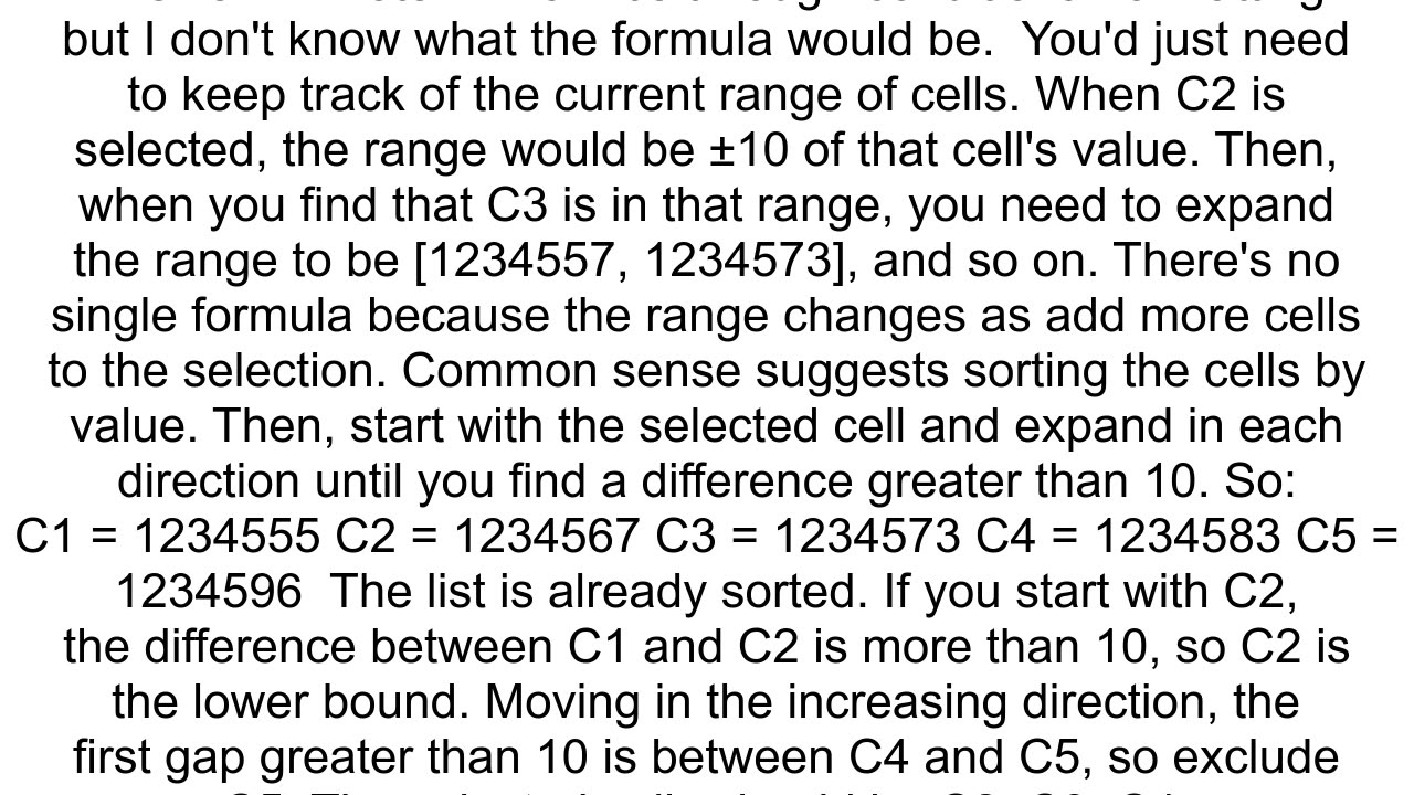 How do I highlight all cells that are within 10 of each other