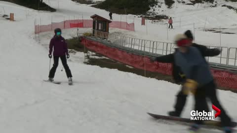 The snow goes on as Alberta skiing resort reopens in the middle of summer