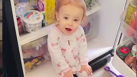 Baby opening the fridge | funny compilation 2021