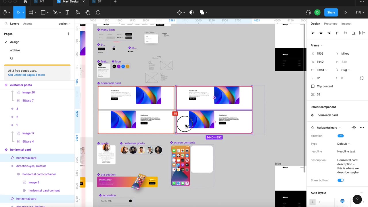 WEB DESIGN IN FIGMA ep.12 FEATURES Page – Free UX UI Course