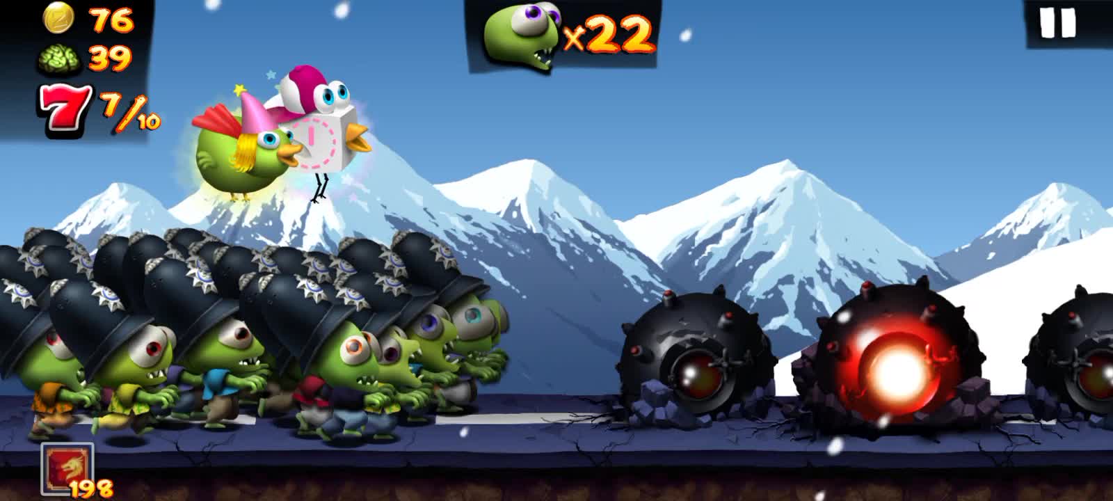 Playing a match with the hat unlocked in the game Zombie Tsunami (ENGLISH POLICE HAT).