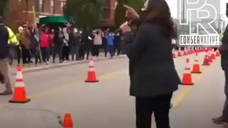 Is this legal? Kamala Harris electioneering at a polling location.