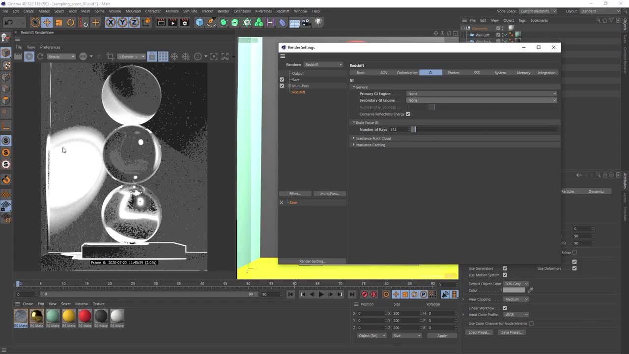 C 4D Redshift Rendering Optimization Tutorial (Part 7. No subtitles)