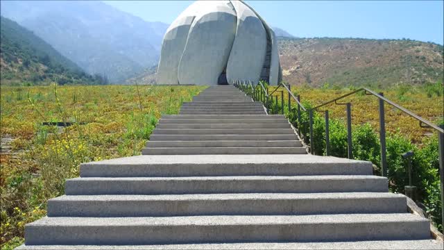 Aerial view at Bahai temple in Santiago, Chile