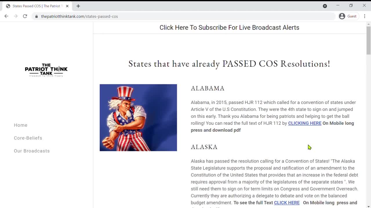 Article V Actions (Navigate the site and take action)