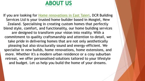 If you are looking for Home renovations in East Taieri