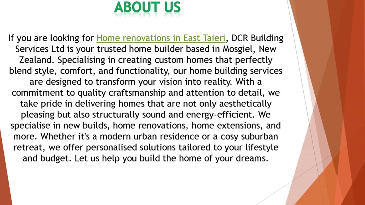 If you are looking for Home renovations in East Taieri