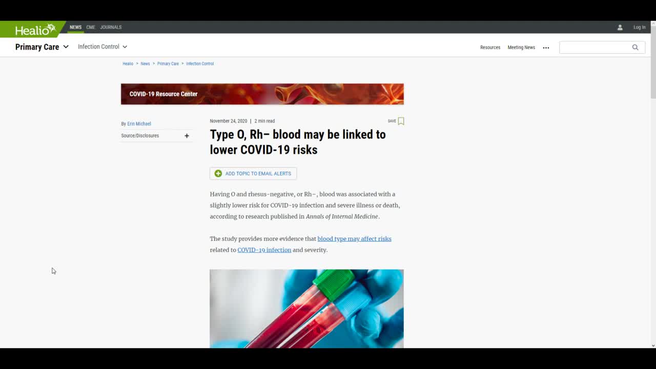 The RH Negative Blood Type: Lower Risks for Covid 19