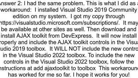 How to install AJAX Control Toolkit in visual studio 2022