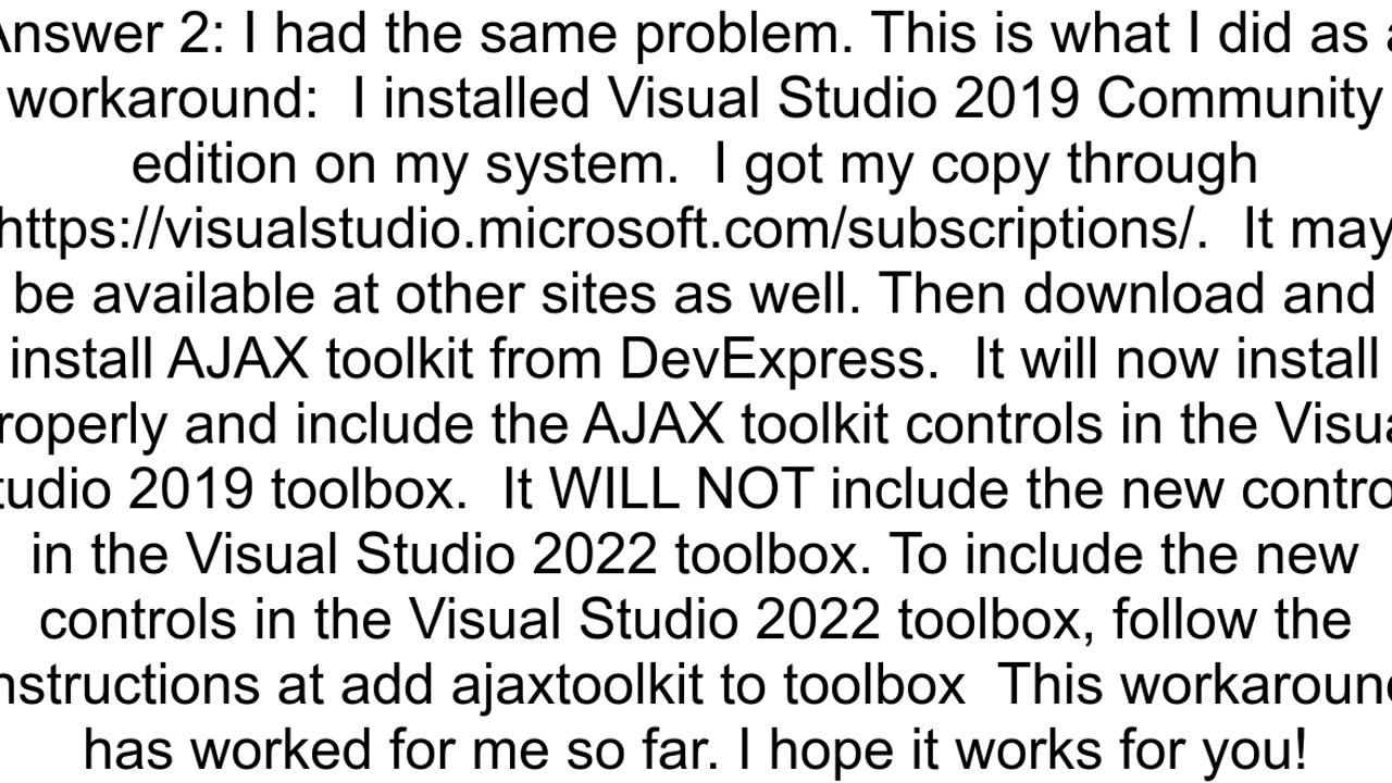 How to install AJAX Control Toolkit in visual studio 2022