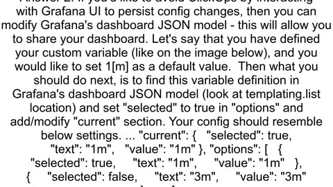 Define default value for Grafana dashboard variable