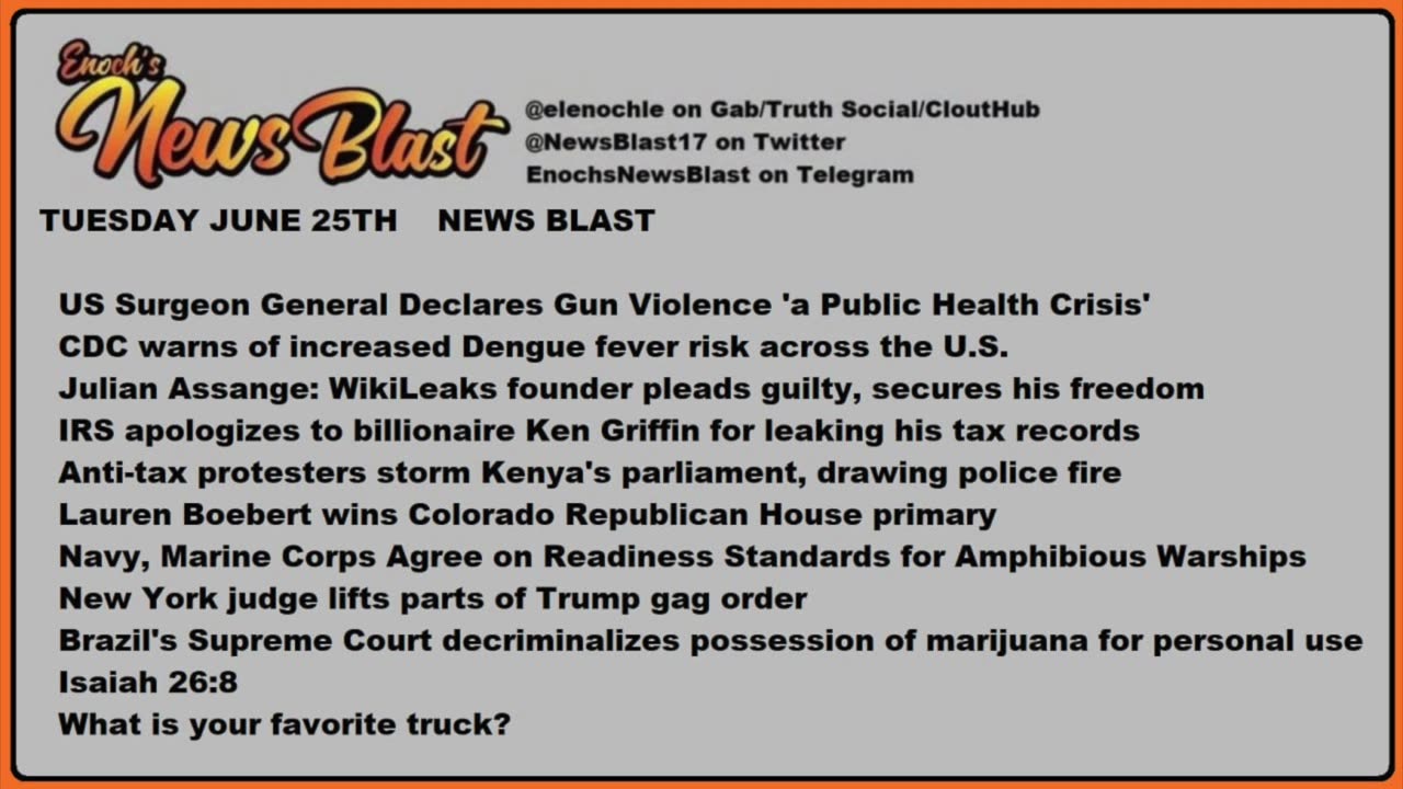 Tuesday, June 25, 2024 News Blast