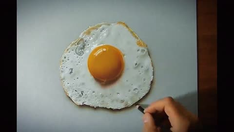 Poached Egg -realistic drawings that look really really real