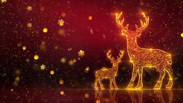 background video of beautiful particle christmas element 3