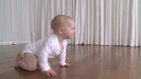 Super cute baby first year crawling