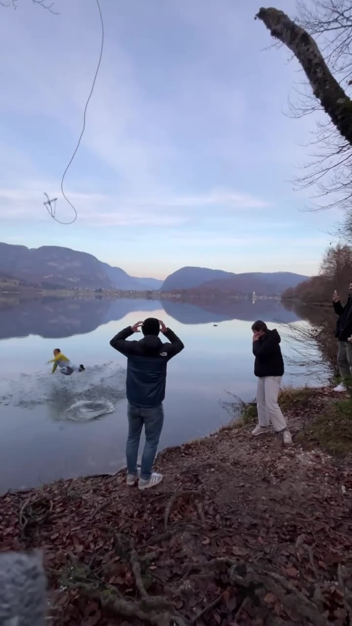 Rope Swing Fail at Lake Bohinj