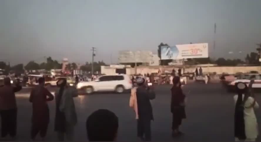 The cortege of the leader of the political wing of the Taliban Mullah Abdel Ghani Baradar