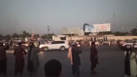 The cortege of the leader of the political wing of the Taliban Mullah Abdel Ghani Baradar