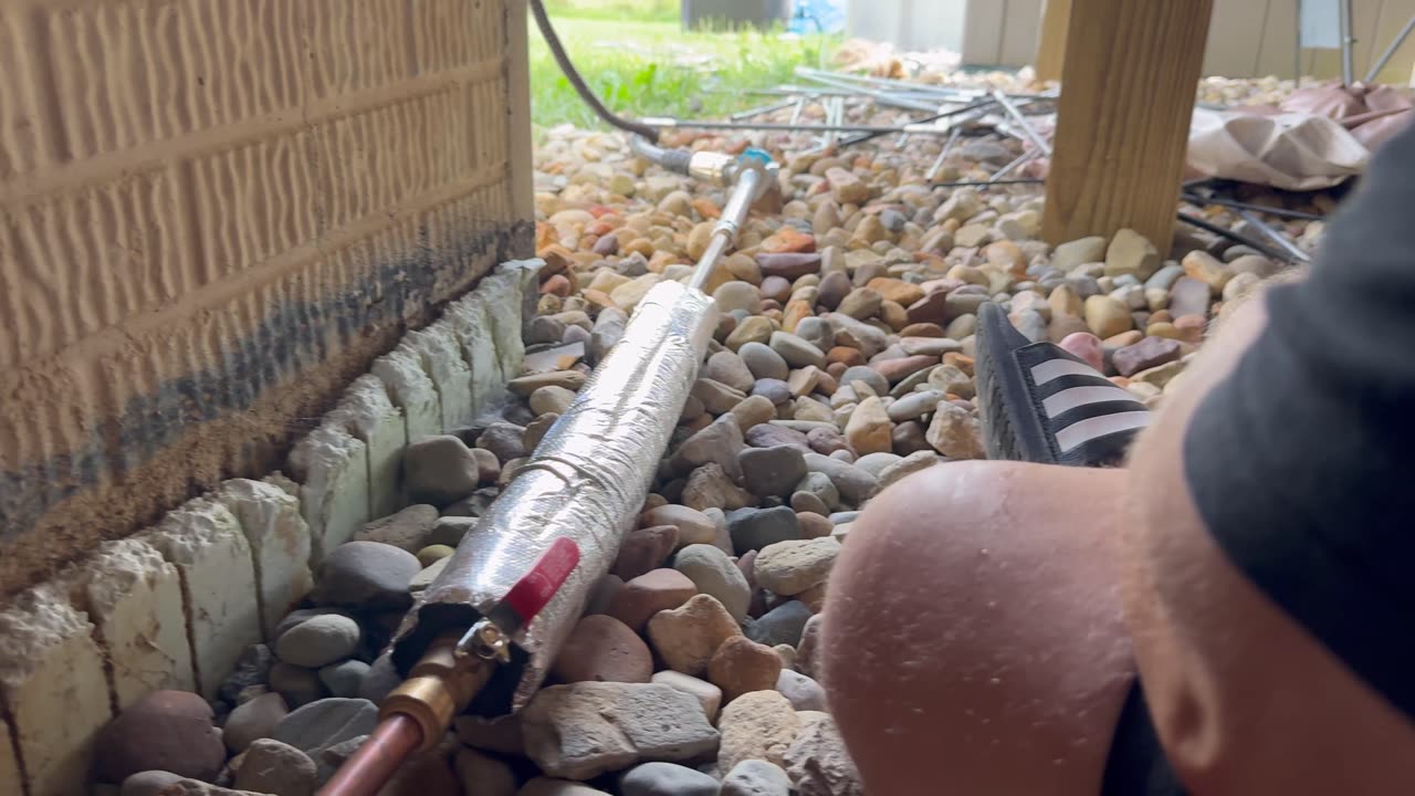 Lessons in Liberty Plumbing 👷‍♂️. Journeyman Tim and Apprentice Braydon Continue on the Outdoor Hot Water Part 2 of 2 on Saturday, 08/31/2024, at 15:28 EDT.