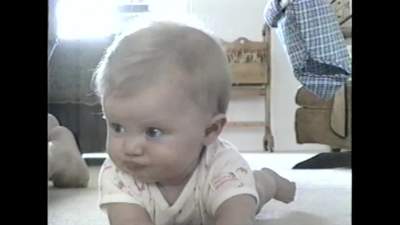 Adorable Baby Revs Herself Up To Try And Crawl, Blows Raspberries Instead