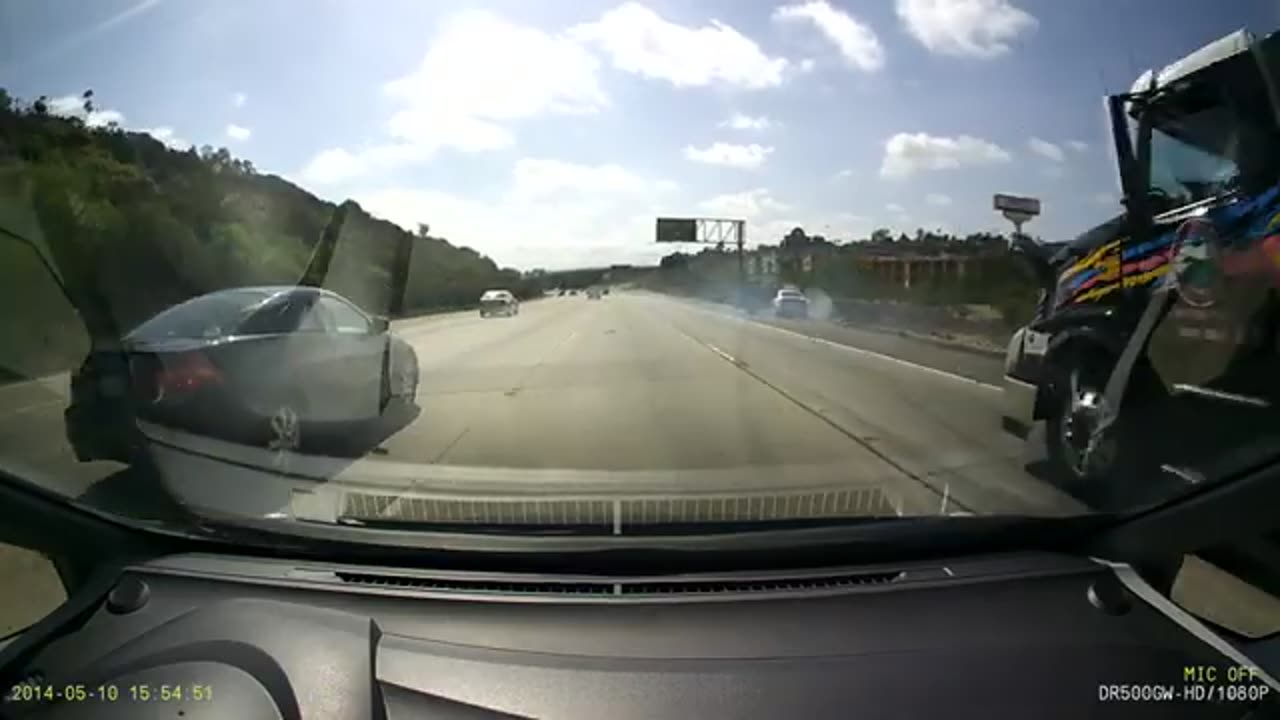 Truck flips over on I8 West after apparent Road Rage