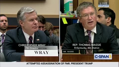 Rep. Thomas Massie presses FBI Director Wray on if there are potential accomplices of Thomas Crooks