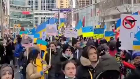 Chrystia Freeland & "Tip Toe" Tory at the Russia/Ukraine "Protest" in Toronto the other day.