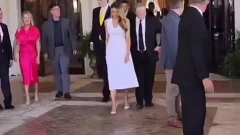 Melania Trump and Barron from Easter at Mar-a-Lago.