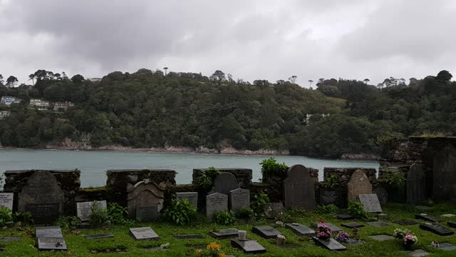 Dartmouth castle chapel overlooking river Dart