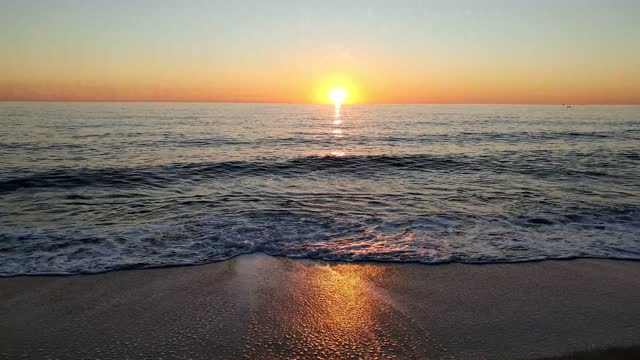 Gorgeous sunset view from sea
