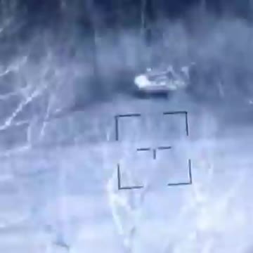 Ukrainian Forces carried out an attack on a Russian Tank with an anti-tank guided missile (ATGM).
