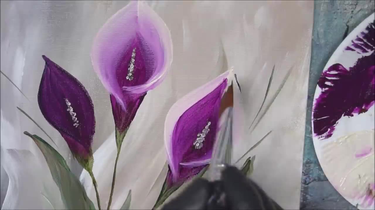 How to Paint Calla Lily / Flower Painting / Blending Acrylics / Calla Lilie / Blumenmalerei / V371