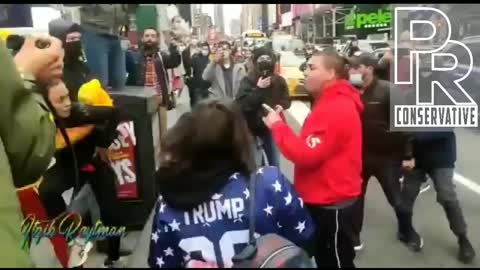 ANTIFA attacks Trump supporters at NYC rally